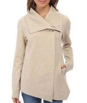 Kensie Mally Ponte Asymmetrical Jacket Cardigan Oatmeal Color Women’s Size Small