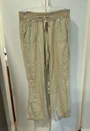 Rewash Pants Womens Flare Linen Size L Tie Elastic Waist New NWOT