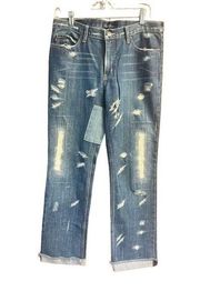 Earl Jean * 55 original Low Rise * distressed Jeans Sz 31/32 NWOT