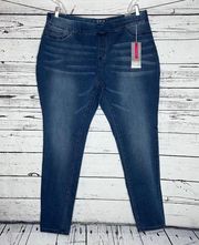 Iconic by Ashley Stewart NWT Size 22 Reg Blue Pull-On Skinny Leg Denim Jeggings