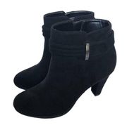 Liz Claiborne Black Suede Booties size 7