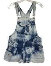 No Boundaries Jean Bib Overalls Shorts Medium 7-9 Light Wash Cuffed Women Y2K