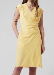 - Newport Wrap Dress Yellow Stripe Summer Outdoor Petite
