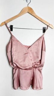 All in Favor Shirt Womens Jacquard Surplice Cami Pink Size XS NWT