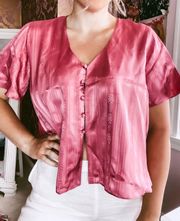 Vintage Victoria secret gold label button down pink top