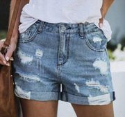 Blank Paige distressed denim mini shorts