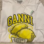 Ganni Lemon Relaxed Cotton T-shirt