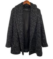 Club Monaco Chunky Knit Sweater Jacket Black Wool Mohair Alpaca Blend Womens S