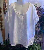 Apostrophe Scoop Neck Short Sleeve Blouse White Size 24/26