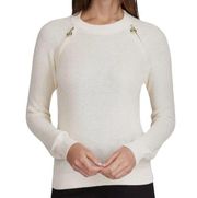 NWT! Michael Kors Shaker-Knit Zip Sweater - Size Large