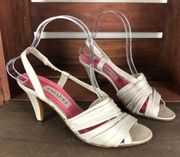 Vintage Casadei Taupe Heeled Sandals 7.5AA Narrow