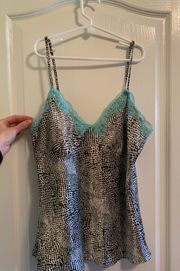 Silk Lace Detail Tank Top