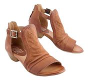 Miz Mooz Women's Leather Heeled Sandals Corra Sz EU 38 Color Brandy NEW