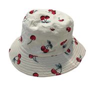 Cherry print reversible black adult bucket hat A2 4742