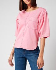 Juicy Bubblegum Pink Denim Tunic Blouse