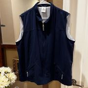 Womens Allison Daley Dillards Lightweight Blue Lined Zippered Vest Top 18W