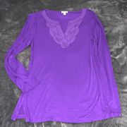 Women’s size M Nine West long sleeve purple V-neck