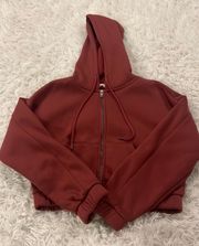 Cropped Maroon Zip Up 