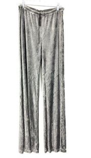 XCVI Womens Size S Velvet Elastic Waist High Rise Straight Leg Chaleur Pant Gray