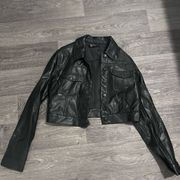 Forever 21 crop leather jacket