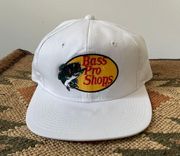 Vintage 90’s White Bass Pro Shop SnapBack Trucker Hat Sz O/S