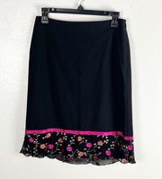 KAREN KANE Classic Black Full Bloom Lined Skirt, Size 4