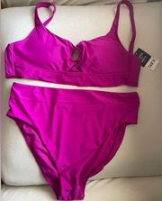 NWT 2 Piece Bar lll Bikini Swimsuit Neon Orchid Color Size L