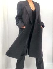 Vintage Y2K JNY Jones New York Wool Mohair blend Long Gray Coat size Large