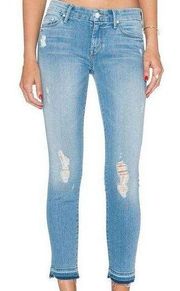 Mother Undone Hem Looker Crop Jeans Cliffhanger