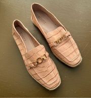 NEW Schutz Pink Croc Patty Loafers 8 B