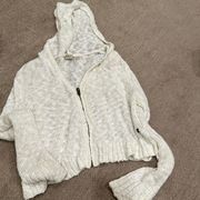 Roxy White Knit Crop Sweater- M
