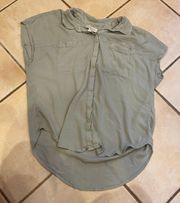 Green Button Up Top