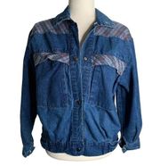 Vintage 90s Pacific Express Denim Jacket M Blue Snap Front Pockets Long Sleeve
