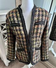 Soft Surroundings Tweed Knit Blazer Jacket Size Medium