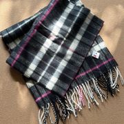 Black and Pink Plaid Scarf NWT