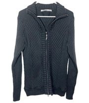 Athleta Ribbed Collared Long Zippered Sweater Cardigan, plus size