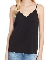 Scallop Detail Black V-Neck Cami Small NWT