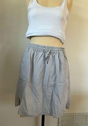 Just Living womens grey linen skirt size L elastic waist