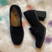 DR.SCHOLLS Sustainable Comfort Black Block Heel Suede Heels