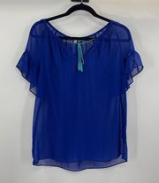 for design nation shirred peasant top women’s size small