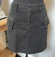 Black Stripe Mini Denim Skirt