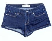 Abercrombie & Fitch  Dark Wash Low Rise Shortie Blue Denim Jean Shorts 2/26