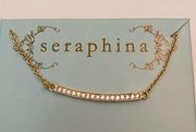 NWT Seraphina for Francesca’s gold bar necklace with gift box.
