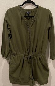 Olive Green 3/4 Sleeve Romper