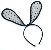 Playboy Womens sheer sexy polkadot bunny ears easter boudoir fun  cute