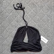 Charlotte Russe Streetwear Society Black Halter Backless Crop Top