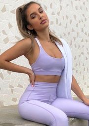 White Fox Boutique Cross Cross Sports Bra in Lilac Purple