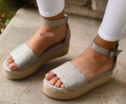 Snake Skin texture Scalloped Espadrille 