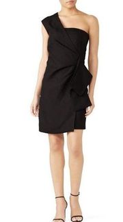 Rent the runway sz 4 Victoria Beckham black one shoulder ruched mini dress LBD