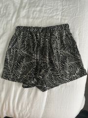 Black And White Palm Shorts